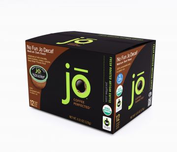 No Fun Jo Decaf Case Pack - 6/12 Compostable Pod Cartons (For K-Cup® Brewers)